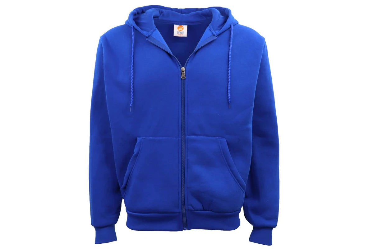 XAVI CART #4438 Adult Unisex Zip Plain Fleece Hoodie Hooded Jacket Mens Sweatshirt Jumper