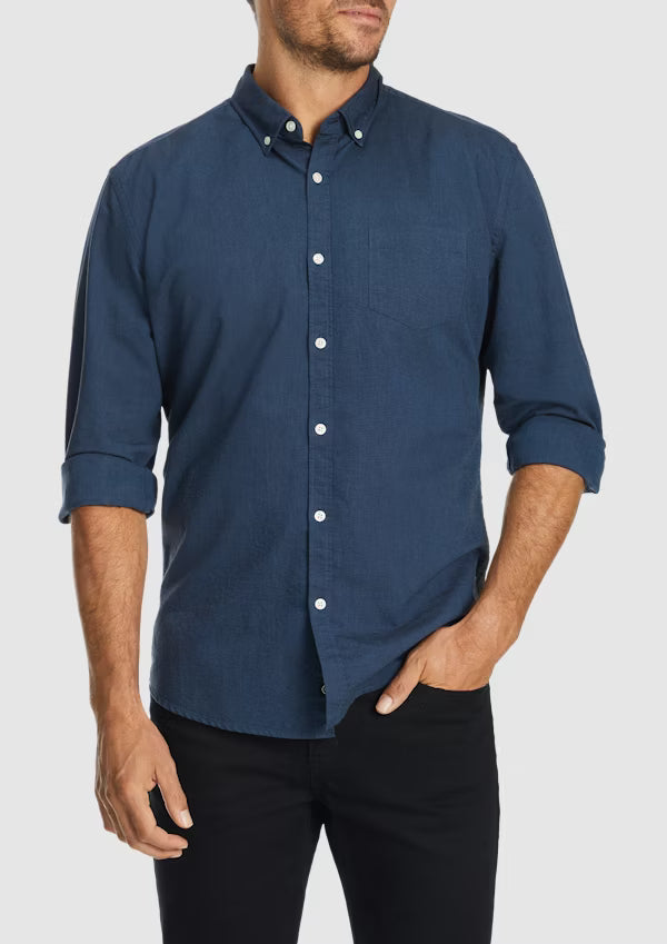 XAVI CART #4432 Navy&nbsp;Sniders Classic Casual Long Sleeve Shirt