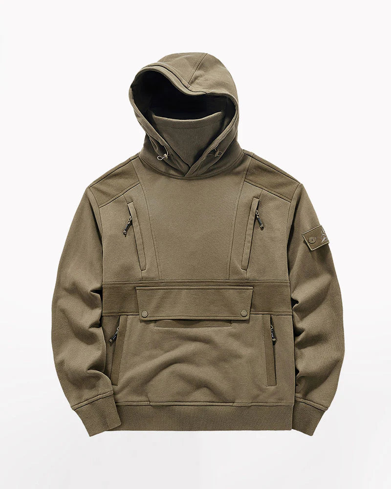 XAVI CART #4442 Tech wear Tactical Multi-Pocket Mask Hoodie