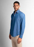 XAVI CART #4434 Piero Washed Denim Blue Slim Fit Shirt
